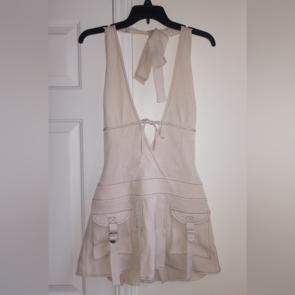 Fashion Nova Taupe Precious Cargo Pleated Mini Dress Size S